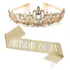 Nueva Corona de Fiesta de Cumpleaños Banda para el Hombro Cinta de Reina Set Accesorios para el Cabello de Reina para Niña Tocado En Stock