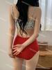 [2 colores] Traje de baño de dos piezas con estampado floral retro francés para chica, vacaciones en aguas termales, estilo coreano, bikini ajustado dividido