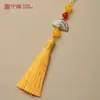 Borla de abanico de 8 cm, accesorio de broche para cheongsam y Hanfu, caja de regalo del Festival del Bote del Dragón, colgante de coche para flauta, borla colgante