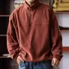 Estilo Otoño e Invierno Sudadera Chaqueta de Lana de Cordero Forrada de Polar Cálida con Media Cremallera Cuello Alto Tendencia Top de Polar