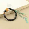 Pulsera Duobao de Madera Simple y de Moda con un Solo Círculo, Sándalo, Arañazo de Gato, Bodhisattva, Pulsera Retro de Moda para Hombres y Mujeres
