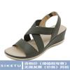 (Agotado, No se resurtirá) Q316-4 Estilo Europeo y Americano 2026 Sandalias de Playa Casuales al Aire Libre Elásticas Simples de Cuña