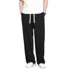 Calças Casuais Wide-Leg para Homens, Calças de Moletom Tendência Retas Soltas, Calças Longas Esportivas Duráveis com Cordão para Jovens, Atacado