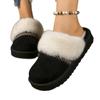 Zapatillas de Algodón Casuales para Interiores y Hogar para Mujer, Estilo Étnico Retro de Otoño e Invierno, Zapatillas de Algodón Cálidas con Suela Gruesa y Forro de Felpa para Uso Exterior