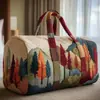 2026 Novo Modelo Transfronteiriço Estilo Pintura a Óleo Série 1 Curta Distância Portátil Acolchoada Bolsa de Viagem Multifuncional Esportiva Fitness