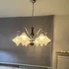 Candelabro de flecos retro americano para sala de estar, lámpara personalizada de alta gama estilo vintage francés para dormitorio y estudio