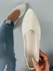 Sapatos Femininos de Couro Europeus e Americanos Estilo Coreano Transfronteiriços Bico Fino Baixo Cor Sólida Sola Rasa Sapatos Versáteis Moda Trançada Atacado Tamanho Grande