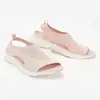 Sandálias femininas transfronteiriças, estilo europeu e americano, outono e verão, novo modelo de comércio exterior, com trama, sola grossa, slip-on, peep-toe, fly-knit, casuais, esportivas, tamanho grande