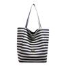 Estilo Perezoso Rayado Doble Cara Disponible Bolso de Mujer Bolso Tote Nuevo Gran Capacidad Estudiante Lindo Portátil Bolso de Hombro Venta al por Mayor