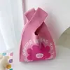 Conjunto Completo de Bolsas de Tricô Espessas de Lembrança, Sacolas de Presente Portáteis, Bolsas de Lembrança, Bolsas de Tricô com Flor de Tulipa