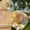 Nuevo Estilo Sombrero de Paja de Verano para Mujer de Alta Calidad Estilo Pastoral con Temperamento Elegante y Ala Ancha, Sombrero de Protección Solar para Vacaciones en la Playa