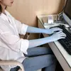 Medias Guantes, Guantes Largos Transparentes de Cinco Dedos Finos Sin Costuras, Ceremoniales, Anti-enganches, Protección Solar, Guantes de Seda Blancos Sexys e Interesantes