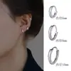 Não é preciso tirar os Brincos Brilhantes de Prata Esterlina S925 para Mulheres ao Dormir, Brincos Pequenos, Brincos, Clipes de Orelha Elegantes, Cuidado Simples com a Orelha