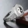 Anel Aberto Unissex Venda Quente Transfronteiriça Estilo Étnico Estilo Chinês Retrô Pingando Óleo Taoísta Tai Chi Yin Yang Bagua