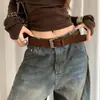 Cinturón Vintage Melard con Adorno de Gamuza para Mujer, Estilo de Nicho de Alta Gama, Adecuado para Vestidos y Jeans, con Decoración de Hebilla