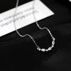 Colar de Prata de Lei S925 Estilo Francês Zircônia Feminino Estilo Frio Ins Combina com Tudo Corrente Clavicular Exquisita Corrente de Colar Sofisticada