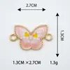 Pulsera Collar Charm Colgante Accesorios DIY Material Mariposa Azul Rosa Aleación Colgante Doble Colgante Conexión Joyería