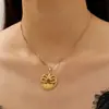 Design Retrô de Nicho Estilo Maillard Colar com Pedra Olho de Tigre Feminino Aço Inoxidável Luxo Acessível Elegante Corrente de Clavícula de Alta Qualidade