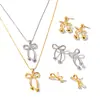 Jieding Pendientes de Lazo de Cerezo Europeos y Americanos Accesorios de Collar de Lujo Ligero de Gama Alta Joyería Transfronteriza de Acero Inoxidable para Mujer