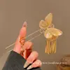 Borboleta Dourada SuNovo Estilo Nacional Chinês Borboleta Dourada Franja Grampo de Cabelo Feminino Acessórios de Cabelo