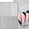 Nuevas pegatinas de uñas transfronterizas con diseño de línea francesa, pegatinas adhesivas para uñas con ondas de sonrisa, venta al por mayor