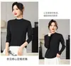 Camiseta básica acanalada negra de cuello medio alto para mujer, prenda interior de manga larga, nueva camiseta top elegante ajustada para otoño e invierno 2026