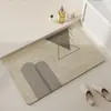 Alfombrilla de Baño Estilo Wabi-sabi Entrada de Inodoro Absorbente de Agua Secado Rápido Alfombrilla de Piso de Tierra de Diatomeas para el Hogar Fácil de Limpiar Alfombrilla Antideslizante