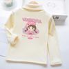 Suéter para niña con forro polar Otoño e Invierno 2024 Nuevo Invierno para niños de una pieza de terciopelo Camiseta base Tesoro para mujer Top cálido engrosado
