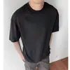 Camiseta Masculina de Verão com Proteção Solar de Secagem Rápida, Seda Gelada, Respirável, Manga Curta, Top com Painéis de Malha