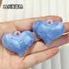 Colgante grande de corazón bicolor vintage de 35x43 mm, charm de corazón tridimensional para collares, pendientes y accesorios de llavero DIY