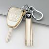 Modelo de 3 botones Adecuado para llave de coche recta Chrysler 300C Jeep Wrangler Funda con hebilla Borde dorado de TPU