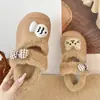 Pantuflas de algodón de invierno nuevas, extraíbles 2026, estilo slip-on, forradas de felpa, para mujer, lindas, de suela gruesa, cálidas EVA