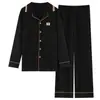 Pijamas para hombre en stock, nuevo estilo otoño/invierno, pijamas acolchados de algodón de aire, conjunto de ropa de estar de alta calidad de manga larga y pierna larga, talla 30