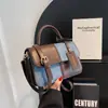 Bolsas Pequeñas de Bloques de Color de Moda para Mujer 2025 Nueva Moda Primavera y Verano Bolsos Cruzados Texturizados Bolsos de Mano Cuadrados Pequeños para Mujer