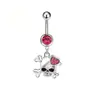 Anillo de Ombligo Perforado de Acero Inoxidable Popular en Europa y América Cabeza de Calavera Diamante Clavo de Ombligo Moda de Halloween Joyería de Body Piercing