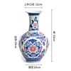Vaso de porcelana azul e branca de Jingdezhen, vaso de flores cerâmico estilo chinês pintado à mão para decoração de casa, exposição de hotel e hall de entrada