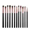 Juego de 12 brochas de maquillaje color oro rosa negro profesional para ojos principiante herramientas de maquillaje color oro rosa negro