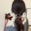 Goma Elástica de Leopardo con Volantes de Encaje para Recoger el Cabello Moda para Cola de Caballo Banda Versátil para Moño Accesorio para el Cabello para Mujeres
