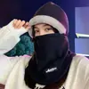 Acessório de aquecimento para veículo elétrico de ciclismo de inverno, balaclava à prova de vento e aquecedor de pescoço integrados, chapéu com proteção para as orelhas feminino, chapéu de algodão espesso