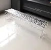 Banco Largo de Acrílico con Onda de Agua de Lujo Ligero Transfronterizo Silla de Comedor Transparente Simple Silla Larga para Cambiar Zapatos en la Puerta Banco al Pie de la Cama