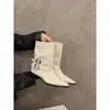 Botines de tacón alto de punta para mujer en color marrón, nuevos botines sencillos Otoño/Primavera 2026, botines de caña media rectos con hebilla de cinturón retro