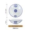 Tazón de Boca Ancha de Porcelana Azul y Blanca Patrón Exterior Tazón Hogar Tazón Grande para Sopa Tazón Mil Sabores Ragnarok Tazón Cubeta Tazón para Fideos Restaurante de Fideos