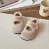 Sapatos de Algodão Boken Color Sólida para Meninas Outono e Inverno 2025 Novos Sapatos Peludos Color Sólida para Crianças Pequenas, Médias e Grandes Sapatos de Algodão para Manter Aquecido