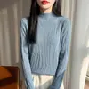 Suéter de punto para mujer, cuello alto medio, nuevo para otoño e invierno 26, estilo coreano ajustado, venta al por mayor de comercio exterior
