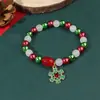 Pulsera de Estilo Navideño de Amazon Transfronteriza Joyería Cristal Heterosexual con Cuentas Pulsera para Mujer Joyería de Mano Navideña Venta al por Mayor