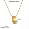 Colar de letras de aço inoxidável europeu e americano, design de moda, pingente liso e gordinho, banhado a ouro 18k, acessórios que não desbotam