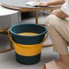 Cubo de Agua Plegable Portátil para Coche de Montar Cubo para Recolectar Marisco Pesca al Aire Libre Engrosado Dormitorio Estudiantil Hogar Portátil de Gran Capacidad
