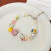 Pulseira de Miçangas Coloridas de Dopamina de Verão Personalidade Infantil Doce Exquisita Moda Criativa Desenho Animado Pulseira Versátil para Mulheres