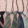 Gris Oscuro Claro Corbata Negra Anudada a Mano Algodón Rayado Cuadros Estilo Coreano Color Puro Preppy Estilo Británico Casual y a la Moda