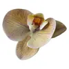Flor de Falenopsis Individual Simulada 3D de Alta Gama PU Dorado Púrpura DIY Accesorios para Pared de Flores de una Sola Cabeza Material Floral Flor Artificial